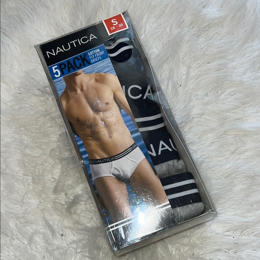 Nautica Men's Black Cotton Briefs - 5 Pack